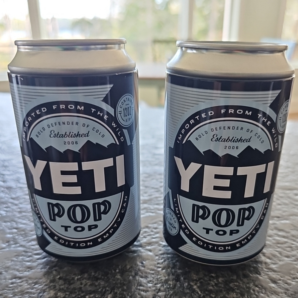 Lot Of 2: Yeti Pop Top Cooler Can Limited Edition Empty 12oz Stash Storage Can